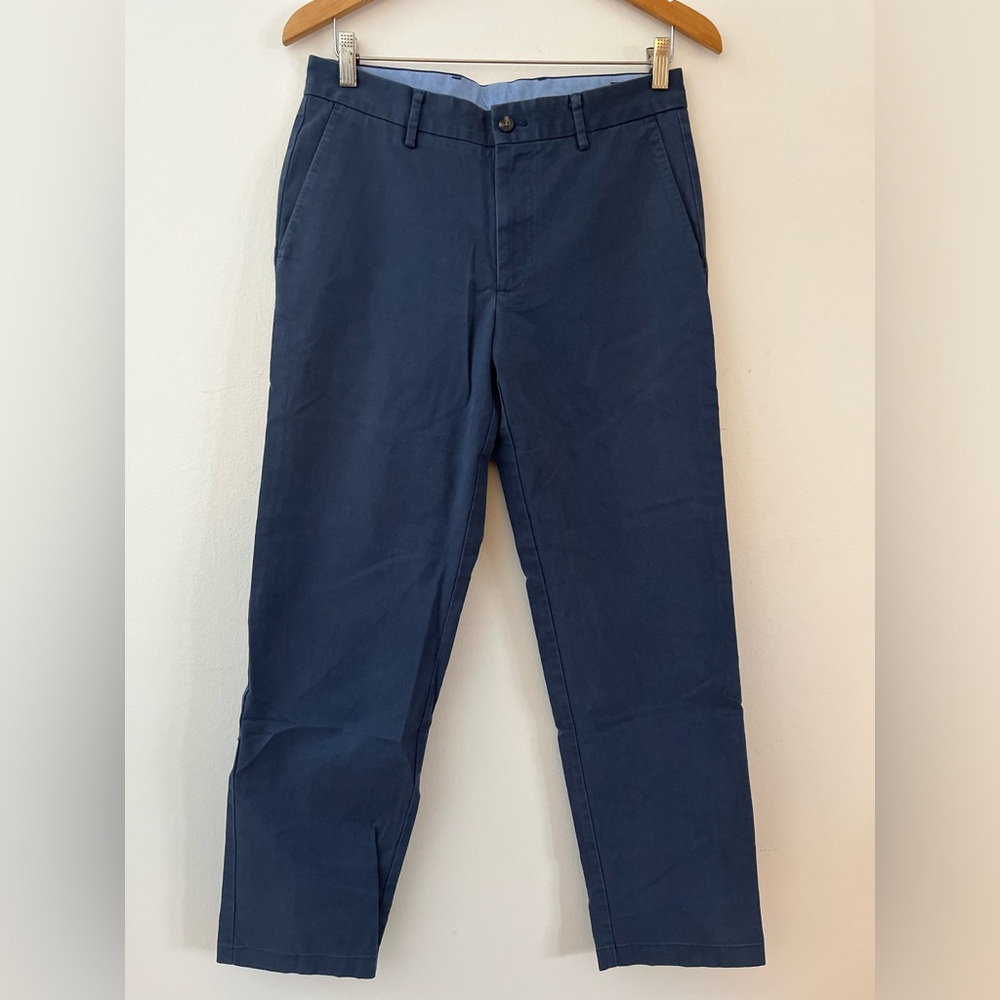 Alton Lane Pants Flat Front Chino Straight Leg Pants Blue Size 30 Tailored Fit
